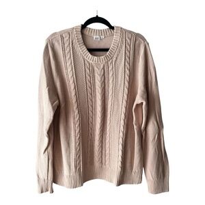 Gap Cable-Knit Light Pink Cotton Sweater Size XL